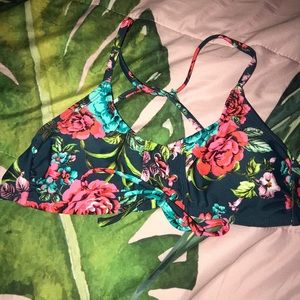 Floral Tie Up Bikini Top